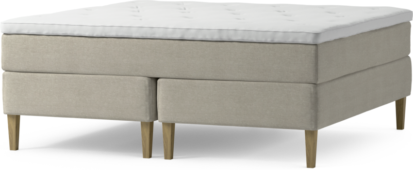 Delux Dream - Kontinentalsäng, dubbelsäng med bäddmadrass och sängben - Beige