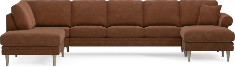 Eden - 3-sits soffa med divan vänster och schäslong höger - Orange