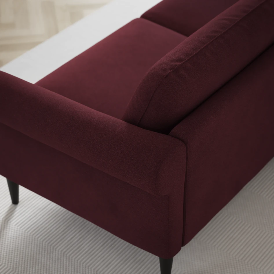 Bridge - 3-sits soffa med schäslong vänster och divan höger - Röd