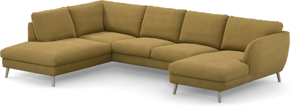 Madison Lux - 2-sits soffa med divan vänster och schäslong höger - Gul