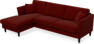 Eden - 2,5-sits soffa med schäslong - Röd
