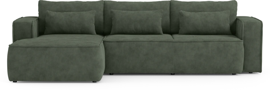 Ide - Bäddsoffa 3-sits med schäslong vänster - Grön