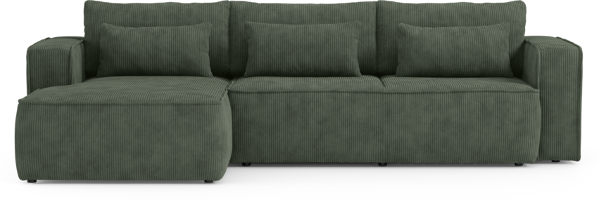 Ide - Bäddsoffa 3-sits med schäslong vänster - Grön