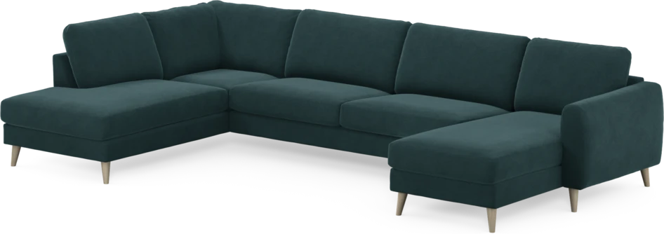 Bridge - 3-sits soffa med divan vänster och schäslong höger - Blå
