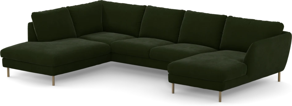 Madison Lux - 2-sits soffa med divan vänster och schäslong höger - Grön