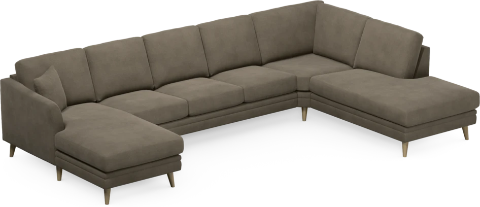 Eden - 3-sits soffa med schäslong vänster och divan höger - Beige