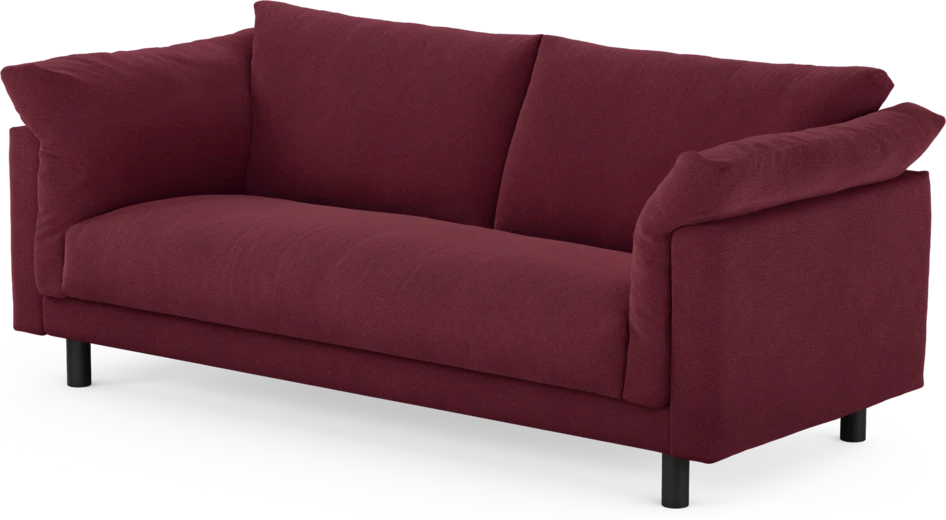Cherrie - 2,5-sits soffa, hel dyna, fast klädsel - Röd