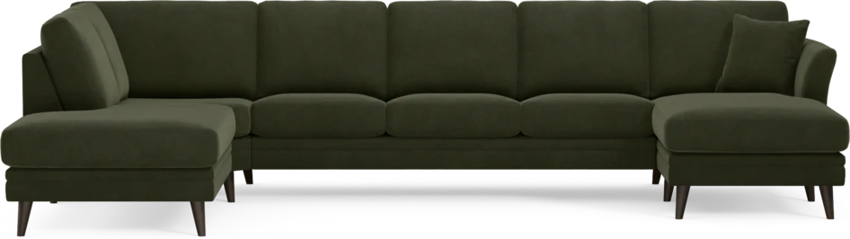 Eden - 3-sits soffa med divan vänster och schäslong höger - Grön