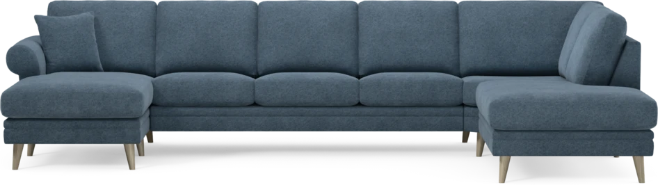 Eden - 3-sits soffa med schäslong vänster och divan höger - Blå