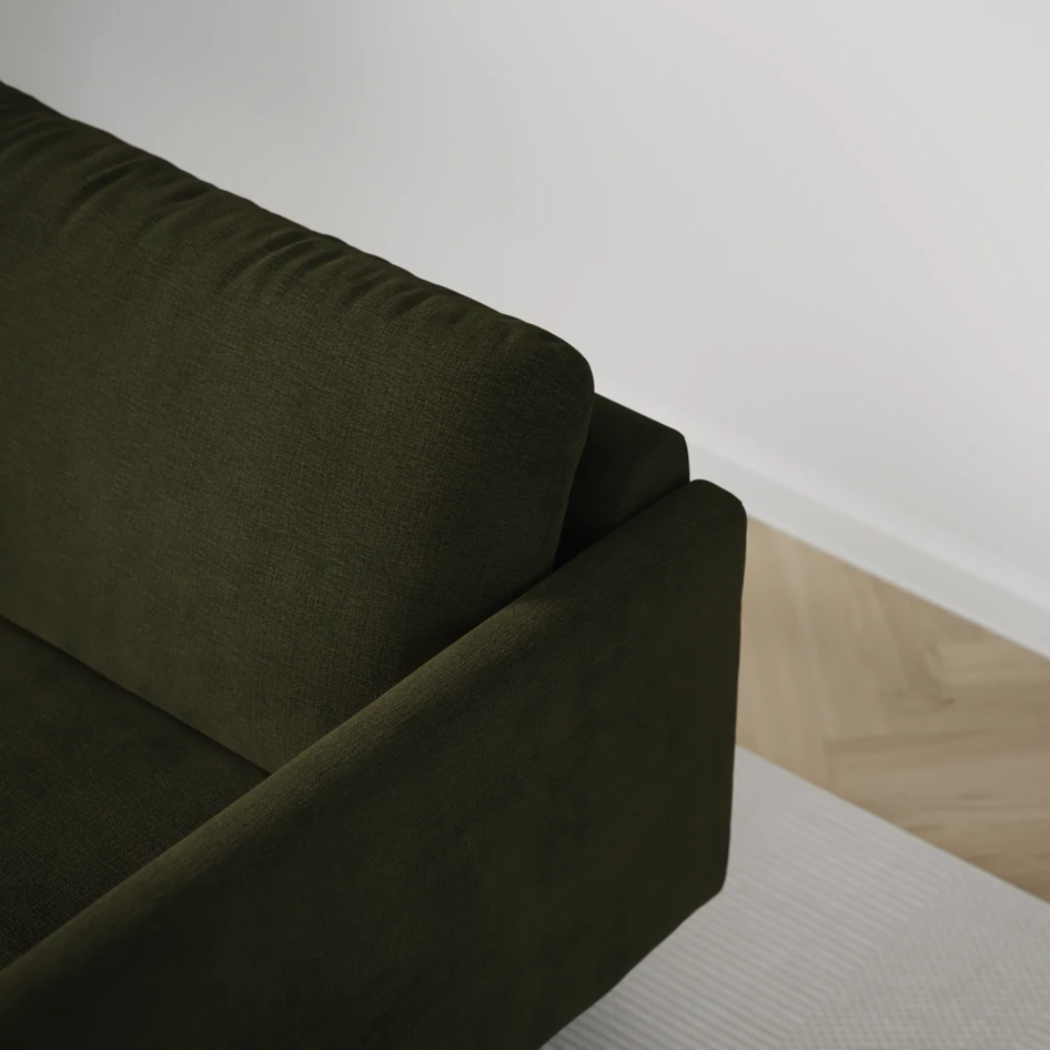 Madison - 2-sits soffa med divan vänster och schäslong höger - Grön