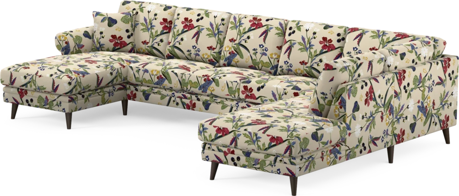 Eden - 3-sits soffa med schäslong vänster och divan höger - Flerfärgad