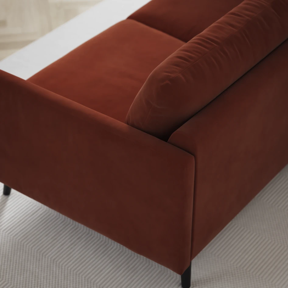 Madison Lux - 2-sits soffa med schäslong vänster och divan höger - Röd