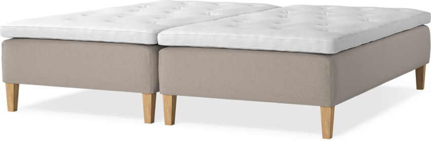 Delux Sense - Ramsäng, dubbelsäng med bäddmadrass - Beige