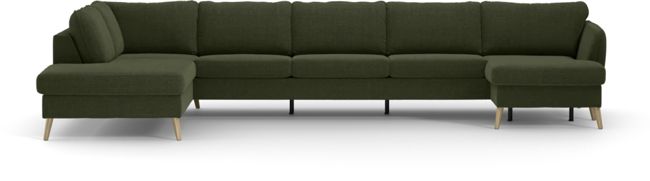 County - 4-sits soffa med divan vänster och schäslong höger - Grön