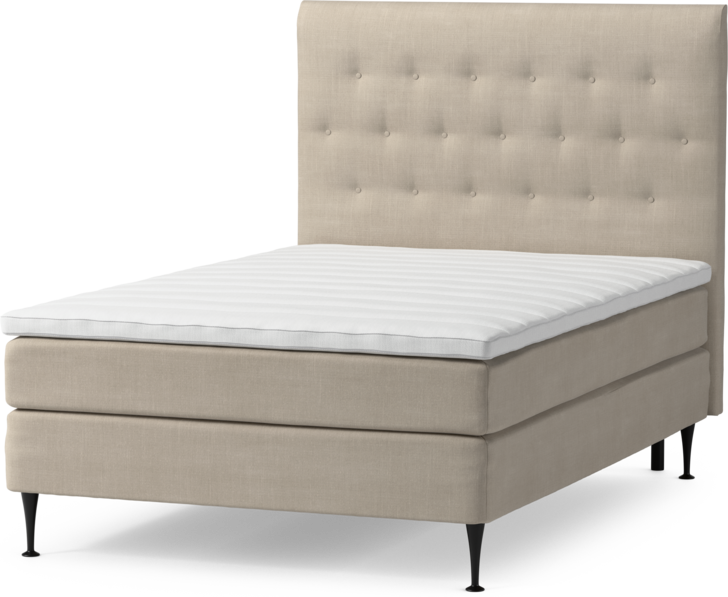 Roma Family - Kontinentalsäng, enkelsäng med bäddmadrass och sänggavel pikerad, B 105-140