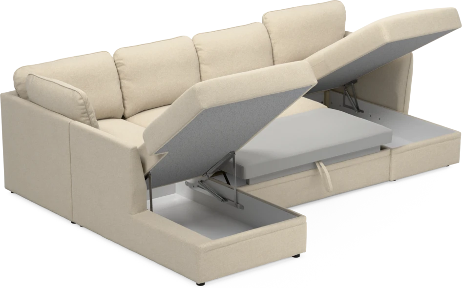 Öland - Bäddsoffa med divan vänster och schäslong höger - Beige