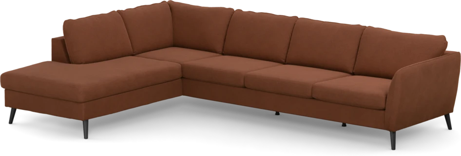 County - 3-sits soffa med divan vänster - Orange