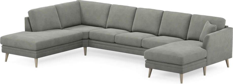 Eden - 3-sits soffa med divan vänster och schäslong höger - Grå