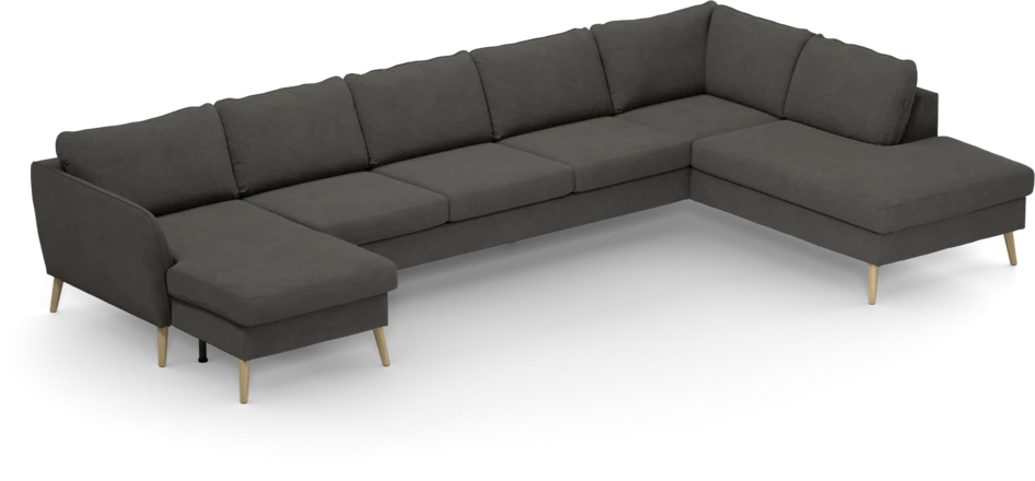 County - 4-sits soffa med schäslong vänster och divan höger - Brun