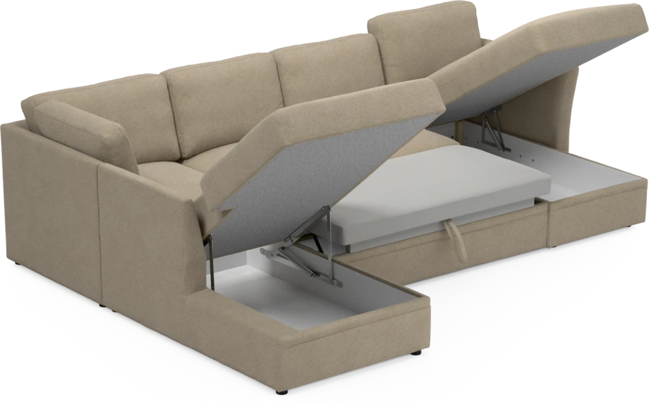 Öland - Bäddsoffa med divan vänster och schäslong höger - Beige