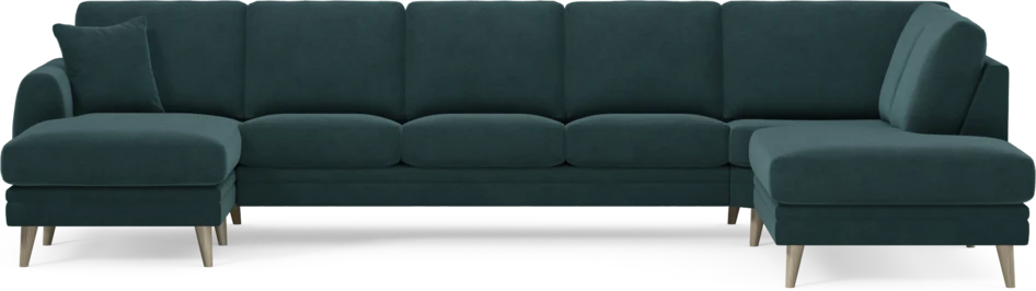 Eden - 3-sits soffa med schäslong vänster och divan höger - Blå