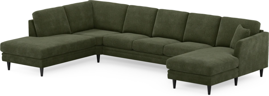 Eden - 3-sits soffa med divan vänster och schäslong höger - Grön