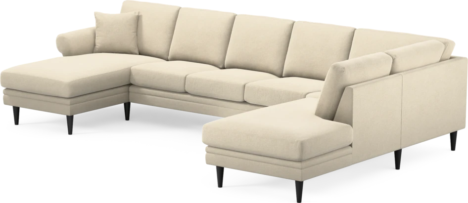 Eden - 3-sits soffa med schäslong vänster och divan höger - Beige
