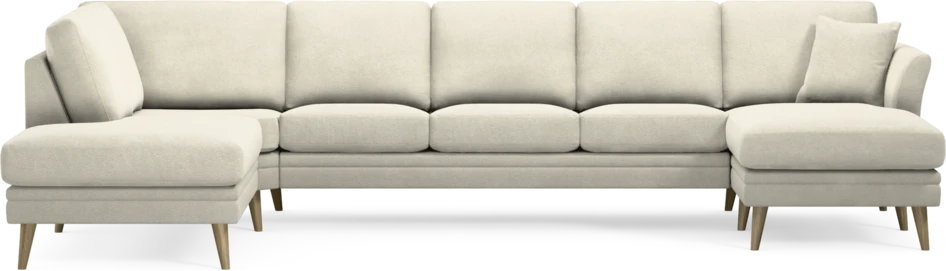 Eden - 3-sits soffa med divan vänster och schäslong höger - Vit