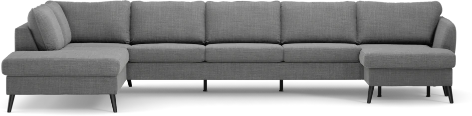 County - 4-sits soffa med divan vänster och schäslong höger - Grå