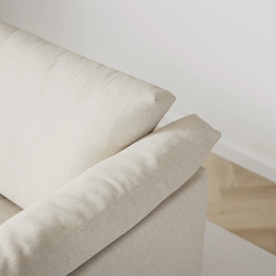 Cherrie - 3-sits soffa med divan höger, fast klädsel - Beige