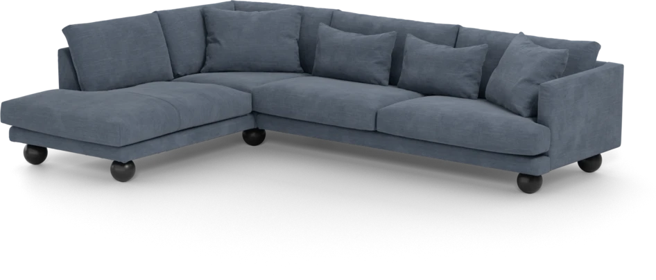 Harper - 3-sits soffa med divan vänster - Blå