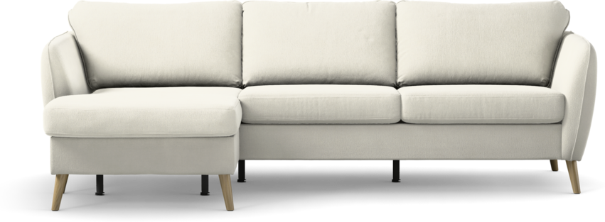 County - 3-sits soffa med flyttbar schäslong - Vit