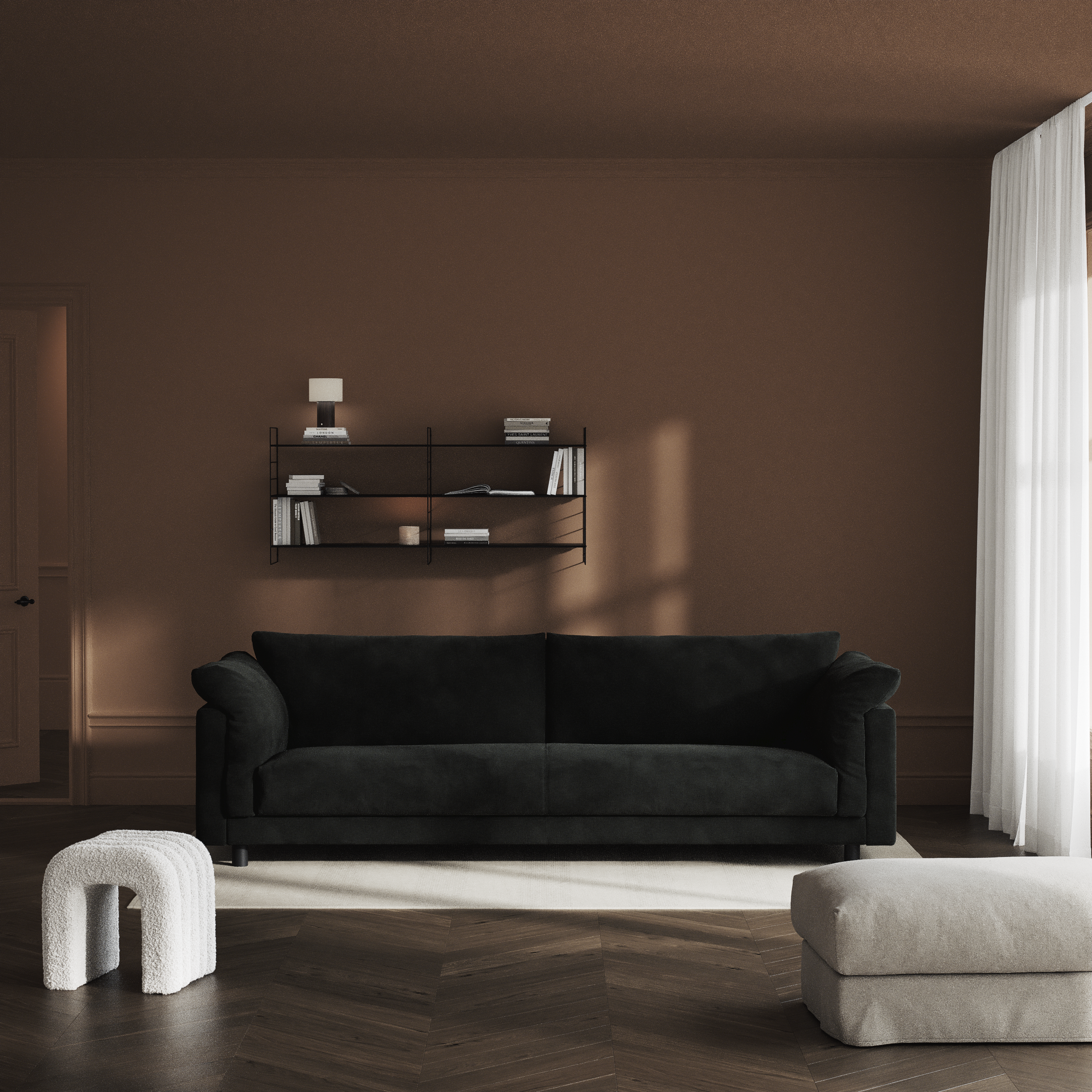 Cherrie - 4-sits soffa, hel dyna, fast klädsel - inspiration