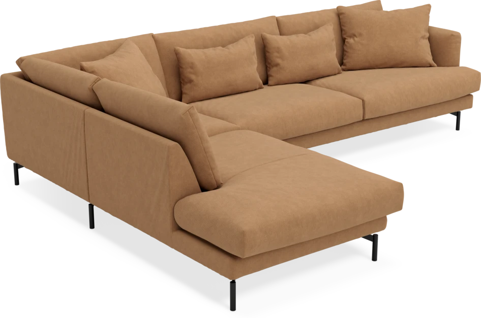 Harper - 3-sits soffa med divan vänster - Gul