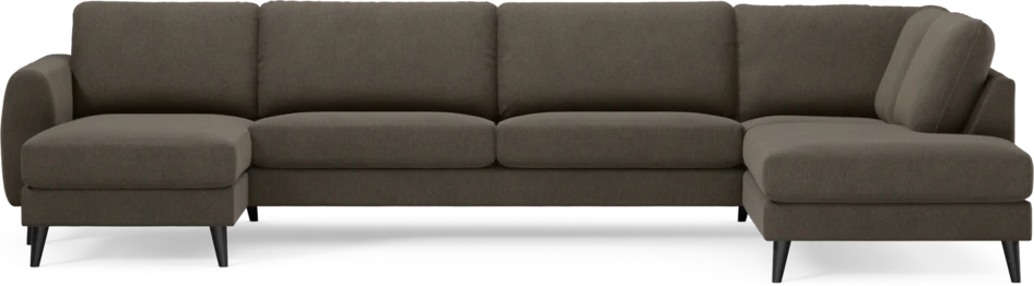 Bridge - 3-sits soffa med schäslong vänster och divan höger - Brun