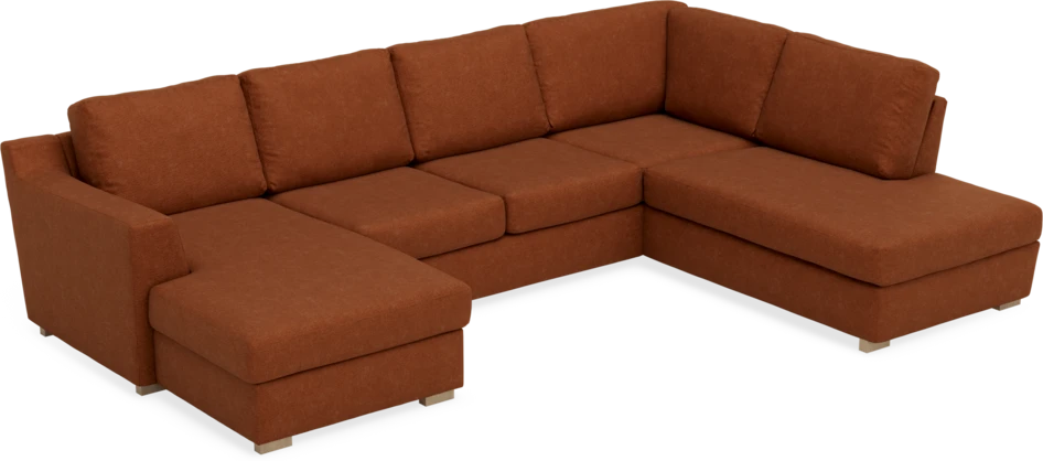 Friday - 3-sits soffa med schäslong vänster och divan höger - Orange