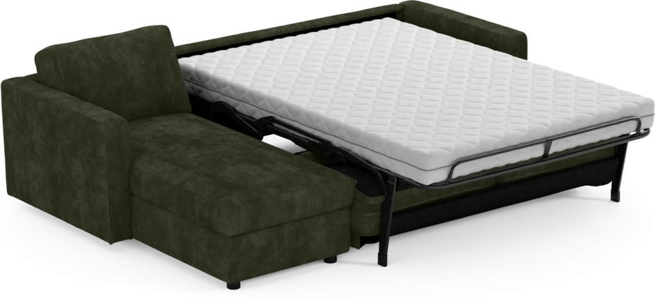 Lindö - Bäddsoffa 2,5-sits med schäslong, vändbar - Grön
