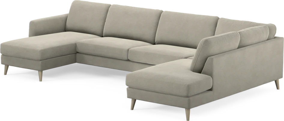Bridge - 3-sits soffa med schäslong vänster och divan höger - Brun