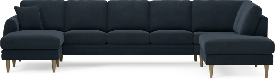 Eden - 3-sits soffa med schäslong vänster och divan höger - Blå