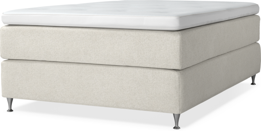 Delux Exclusive - Kontinentalsäng, enkelsäng 140 cm med bäddmadrass - Beige
