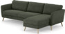 Bridge - 3-sits soffa med schäslong höger - Grön