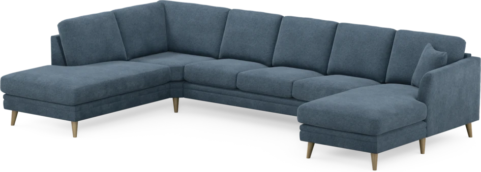 Eden - 3-sits soffa med divan vänster och schäslong höger - Blå