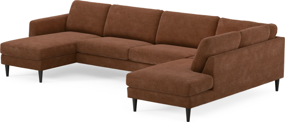 Bridge - 3-sits soffa med schäslong vänster och divan höger - Orange