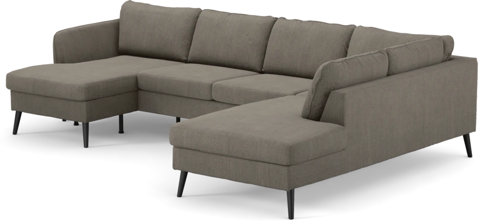 County - 3-sits soffa med schäslong vänster och divan höger - Brun