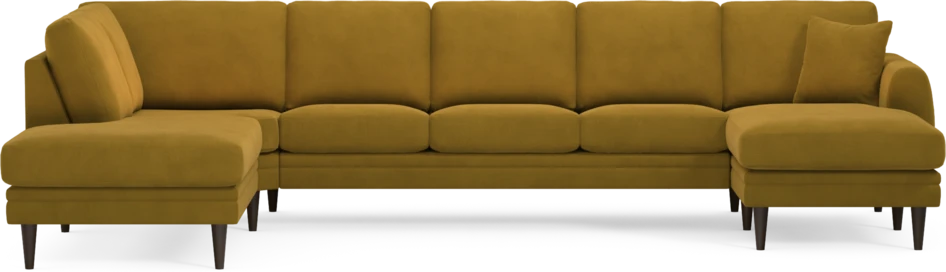 Eden - 3-sits soffa med divan vänster och schäslong höger - Gul