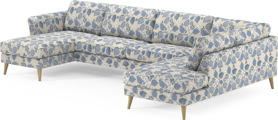 Bridge - 3-sits soffa med schäslong vänster och divan höger - Blå