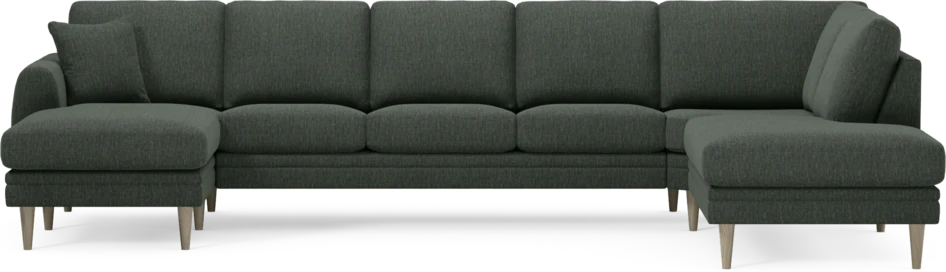 Eden - 3-sits soffa med schäslong vänster och divan höger - Grön