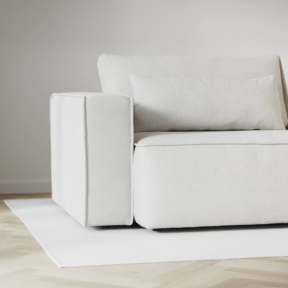 Ide - Bäddsoffa 3-sits med schäslong höger - Vit