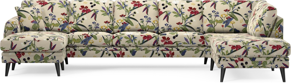 Eden - 3-sits soffa med schäslong vänster och divan höger - Flerfärgad