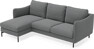 Madison Lux - 2-sits soffa med schäslong vänster - Grå